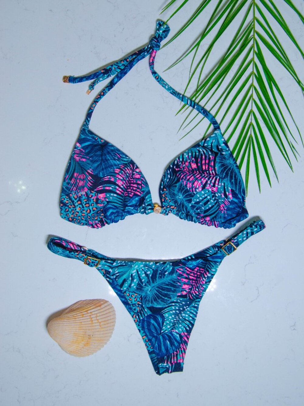 Rio Açu Brazilian Reversible Triangle Bikini Set | Size M | NWT | UPF 50+